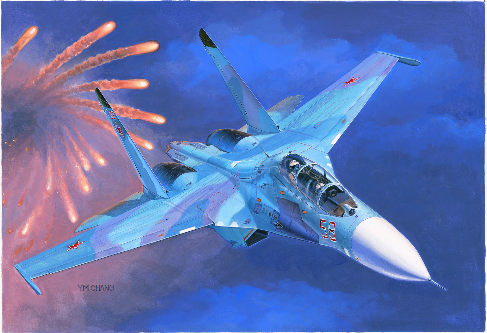 Russian Su-27UB Flanker C Fighter