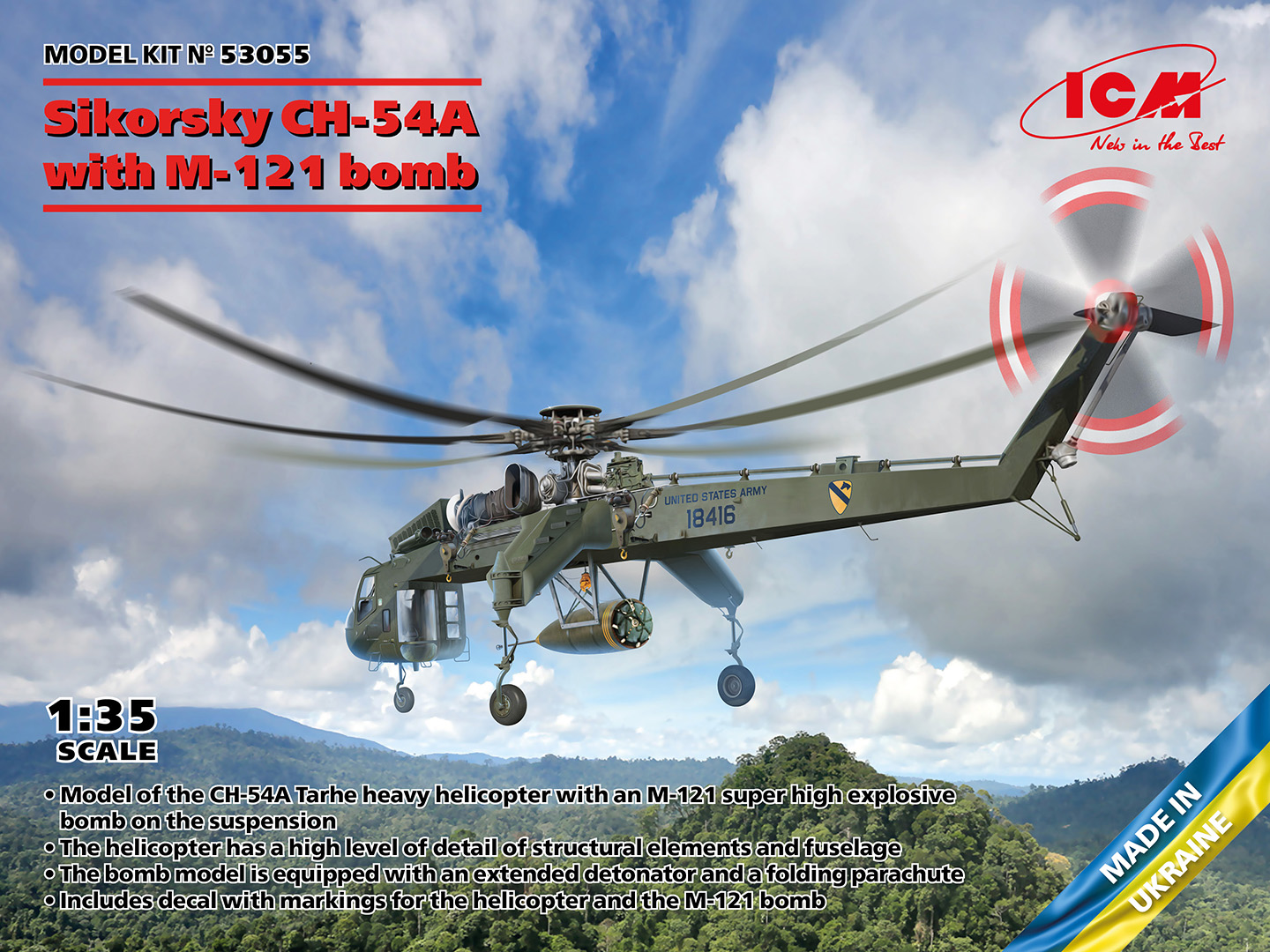 Sikorsky CH-54A Tarhe with M-121 bomb - Image 1