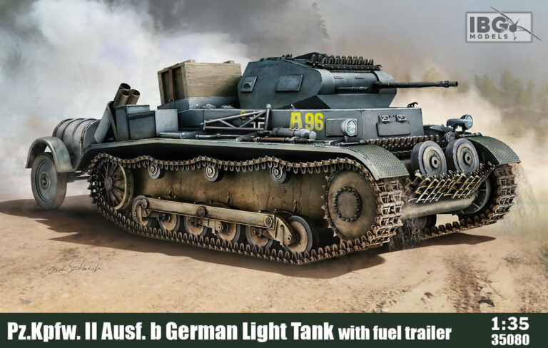 Pz.Kpfw. II Ausf.b German Light Tank with fuel trailer