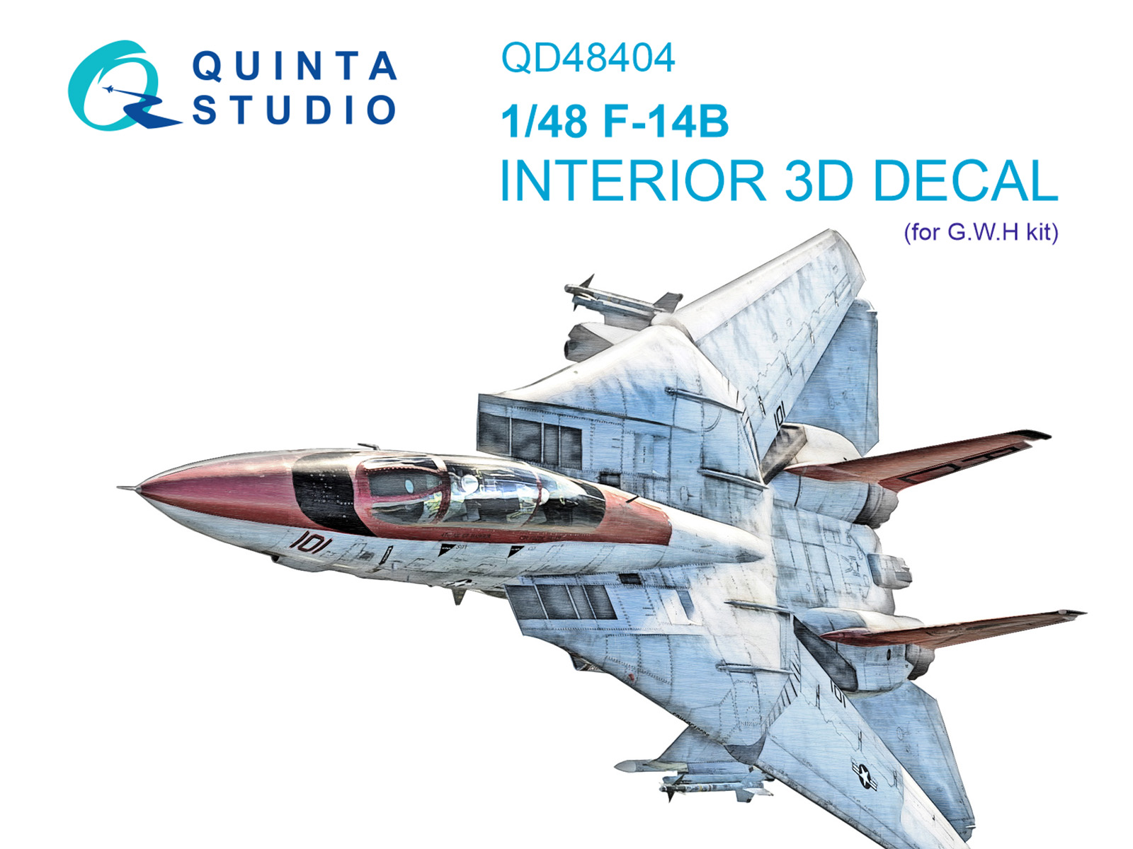 F-14B 3D-Printed & coloured Interior on decal paper (GWH)
