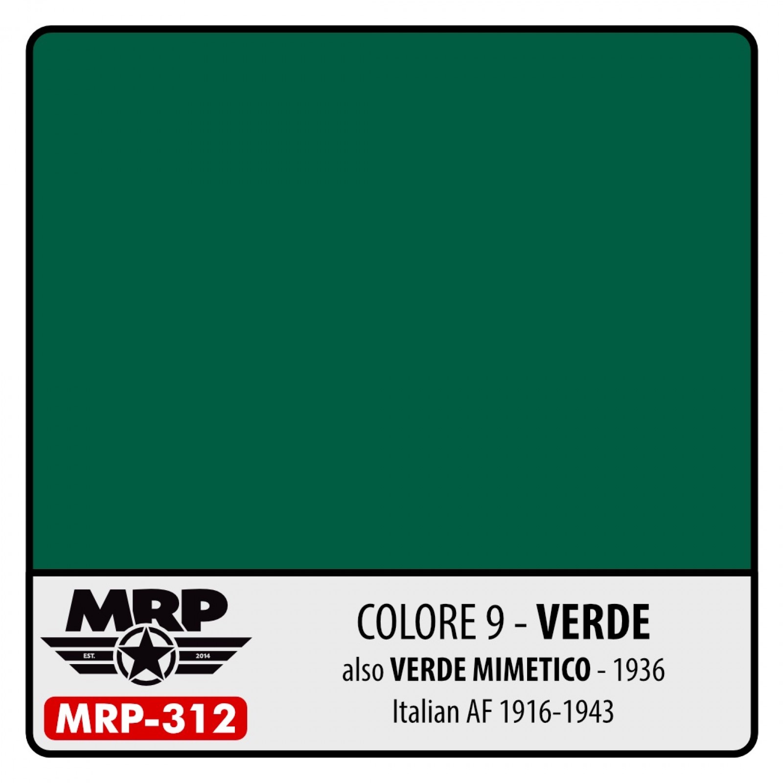 MRP-312 Colore 9 VERDE (Also Verde Mimetico 1936 Italian AF 1916-1943)