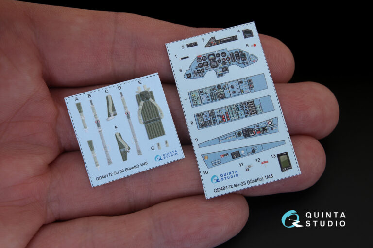 Su-33 3D-Printed & coloured Interior on decal paper (Kinetic)