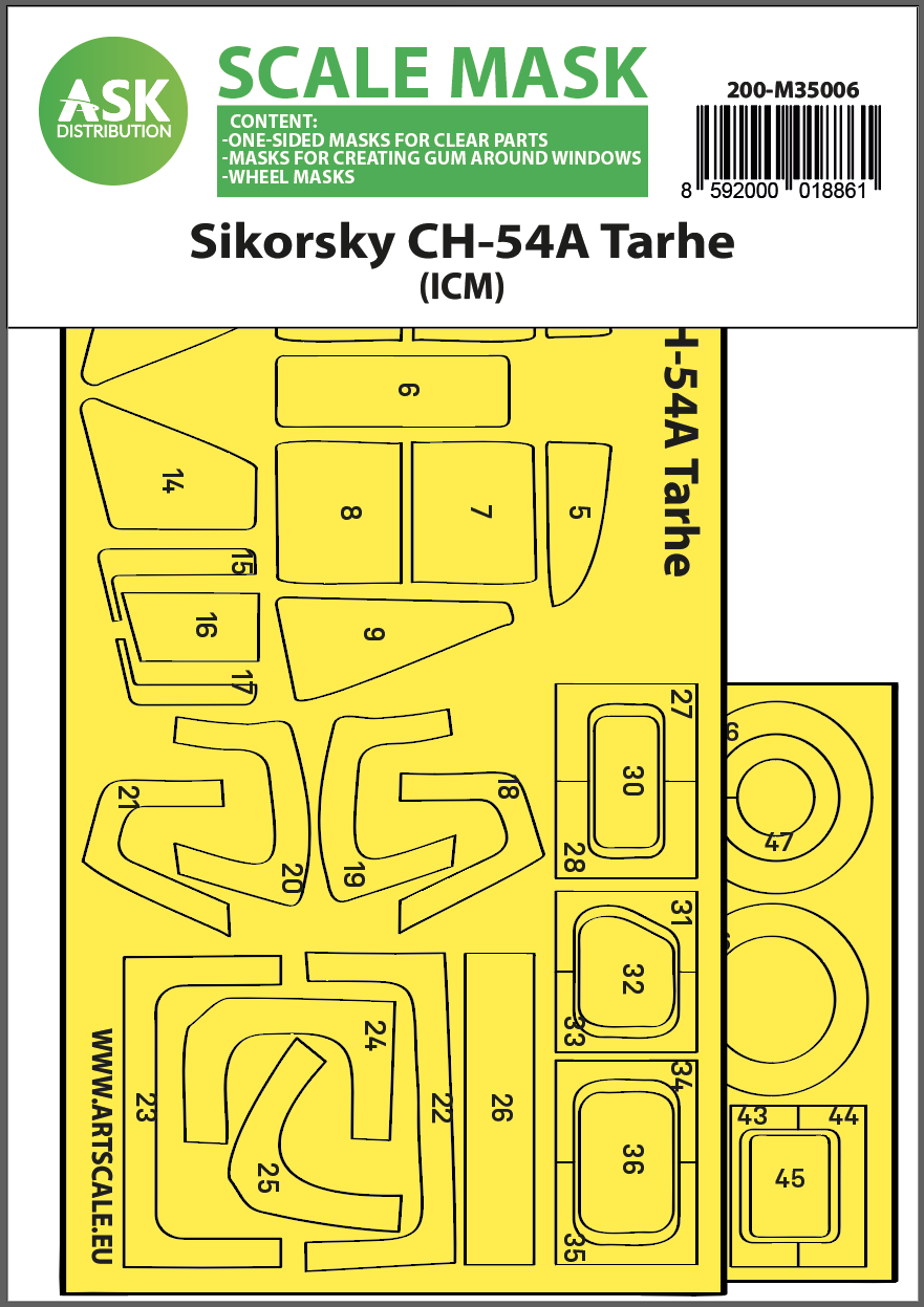 Sikorsky CH-54A Tarhe one-sided express fit mask (ICM) 1/35
