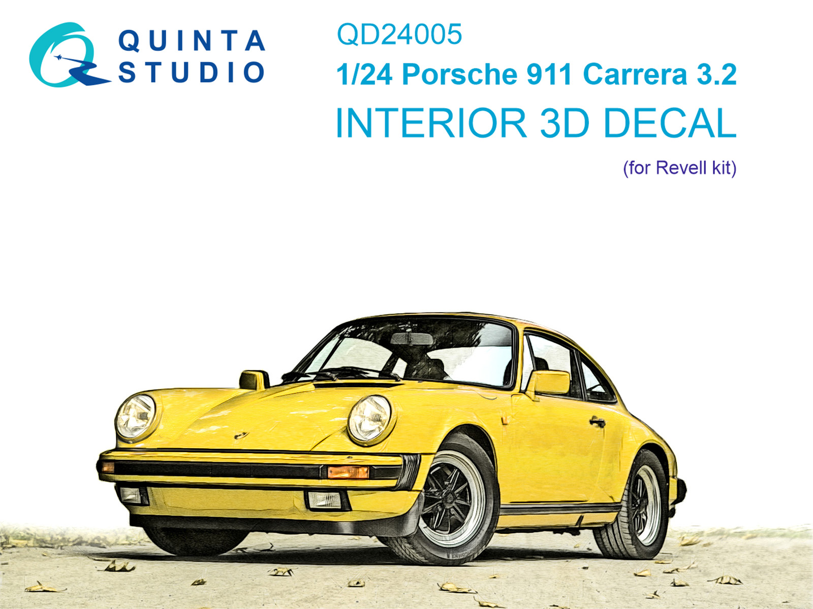 Porsche 911 Carrera 3.2 3D-Printed & coloured Interior on decal paper (Revell) 1/24