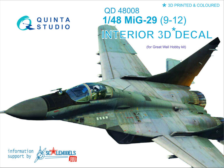 MiG-29 (9-12) 3D-Printed & coloured Interior on decal paper (for GWH kits) 1/48