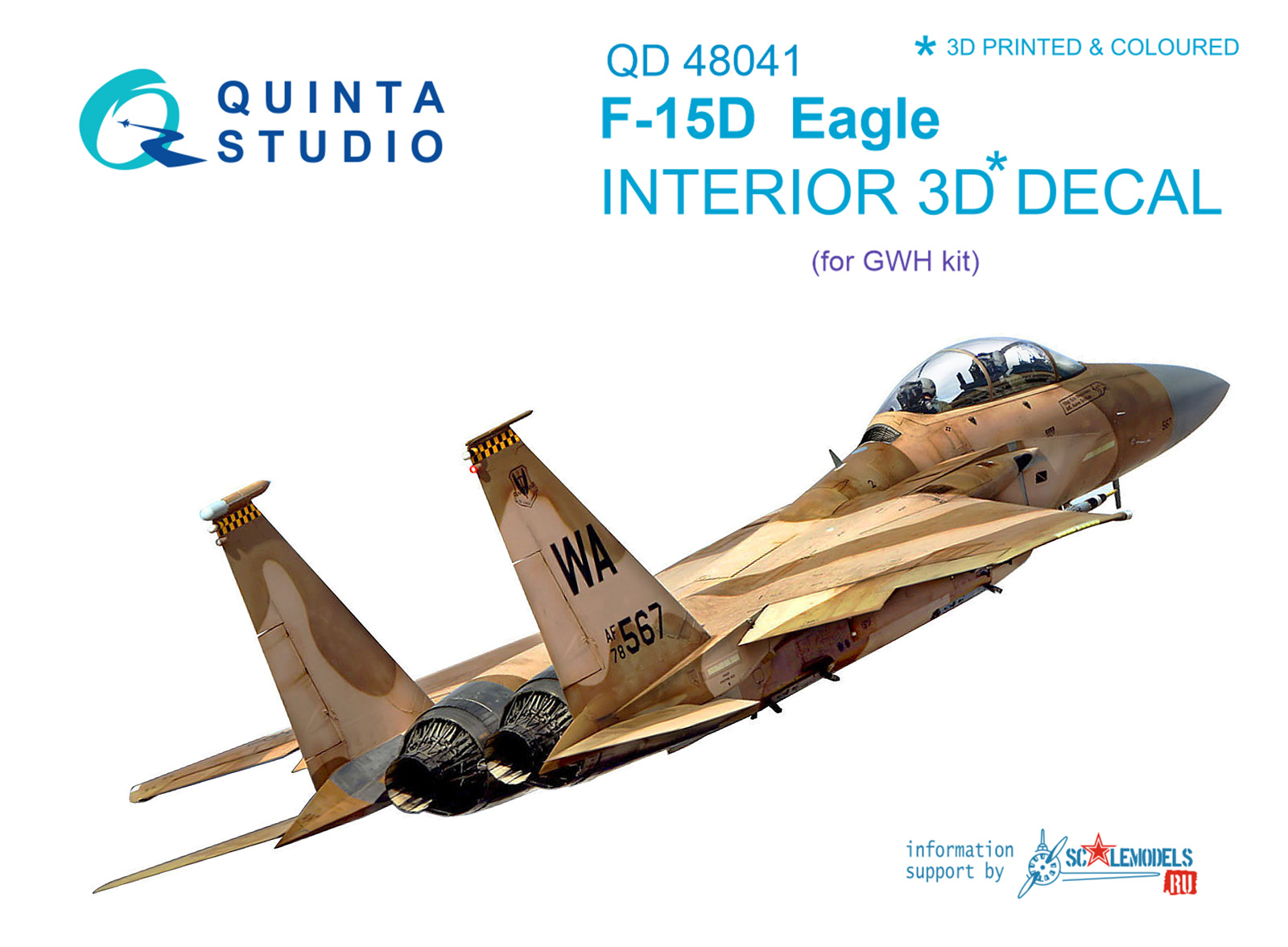 F-15D 3D-Printed & coloured Interior on decal paper (GWH)