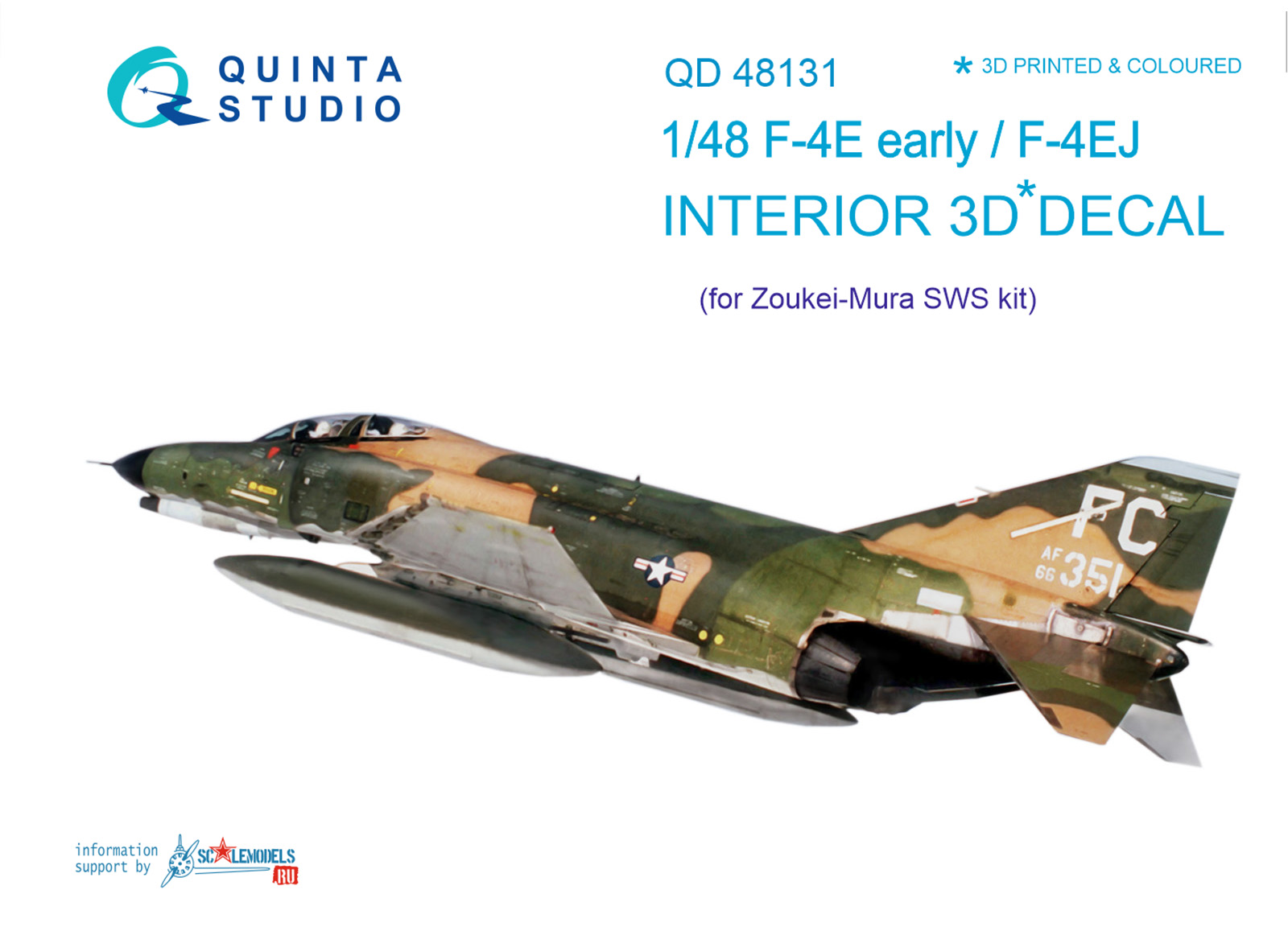 F-4E early/F-4EJ 3D-Printed & coloured Interior on decal paper (ZM SWS)