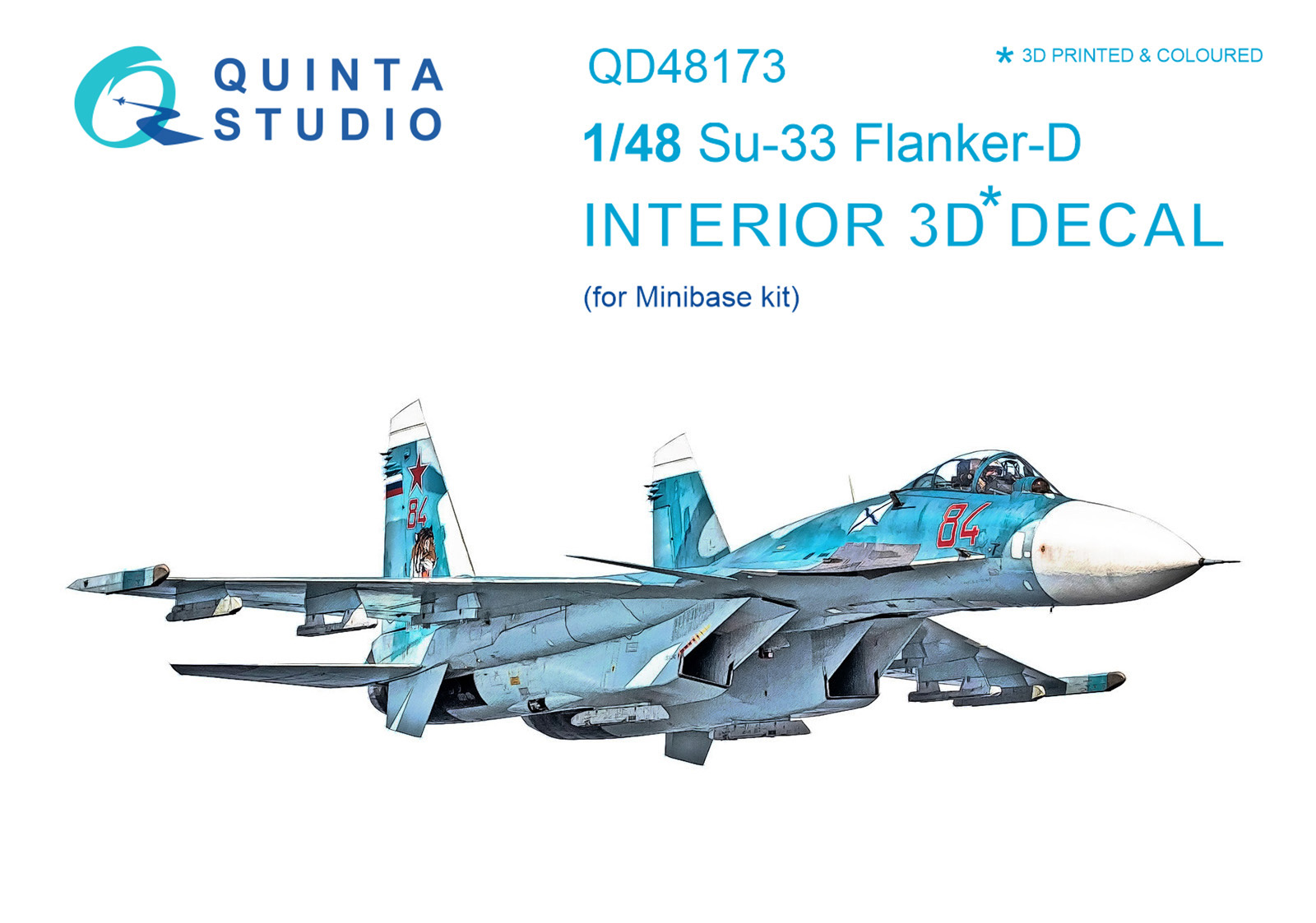 Su-33 3D-Printed & coloured Interior on decal paper (Minibase) 1/48