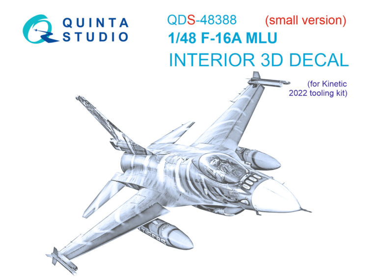 F-16A MLU 3D-Printed & coloured Interior on decal paper (Kinetic 2022 tool) (Small version)