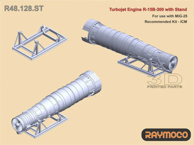 Mig-25 TTurbojet Engine R-15B-300 with Stand (ICM) 1/48