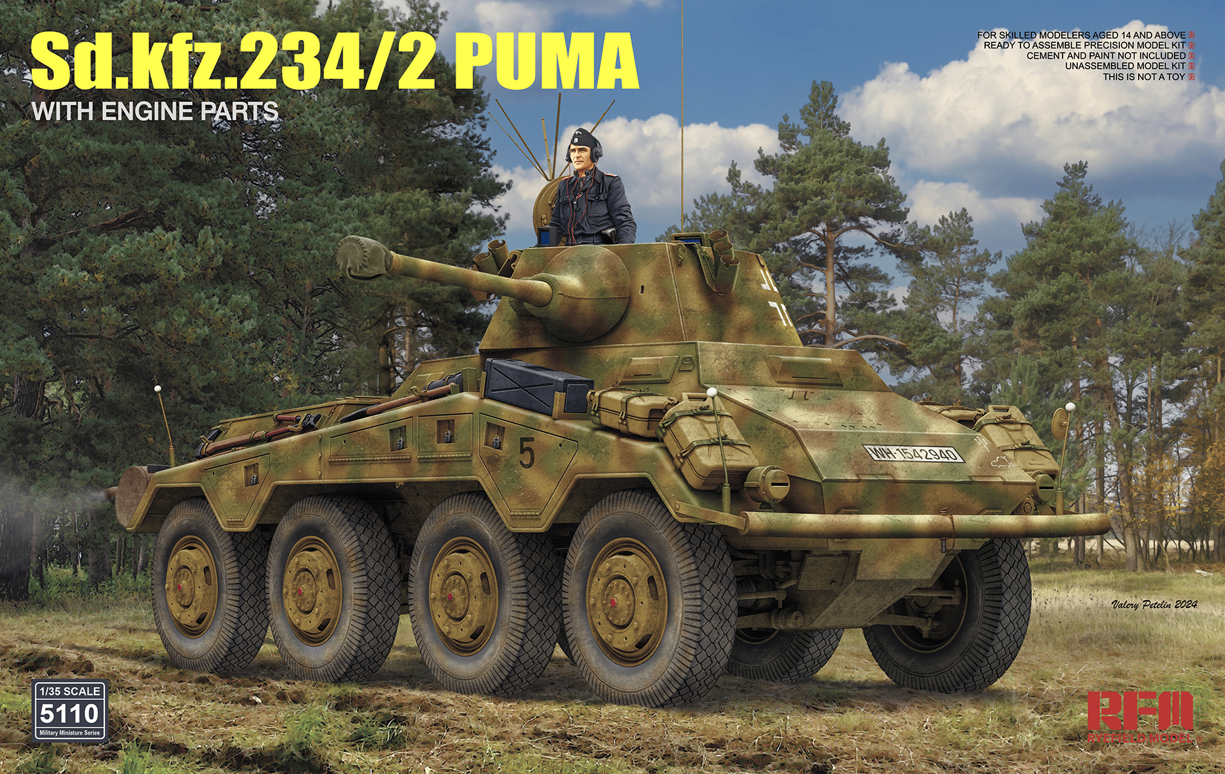 Sd.Kfz.234/2 PUMA with Engine Parts 1/35