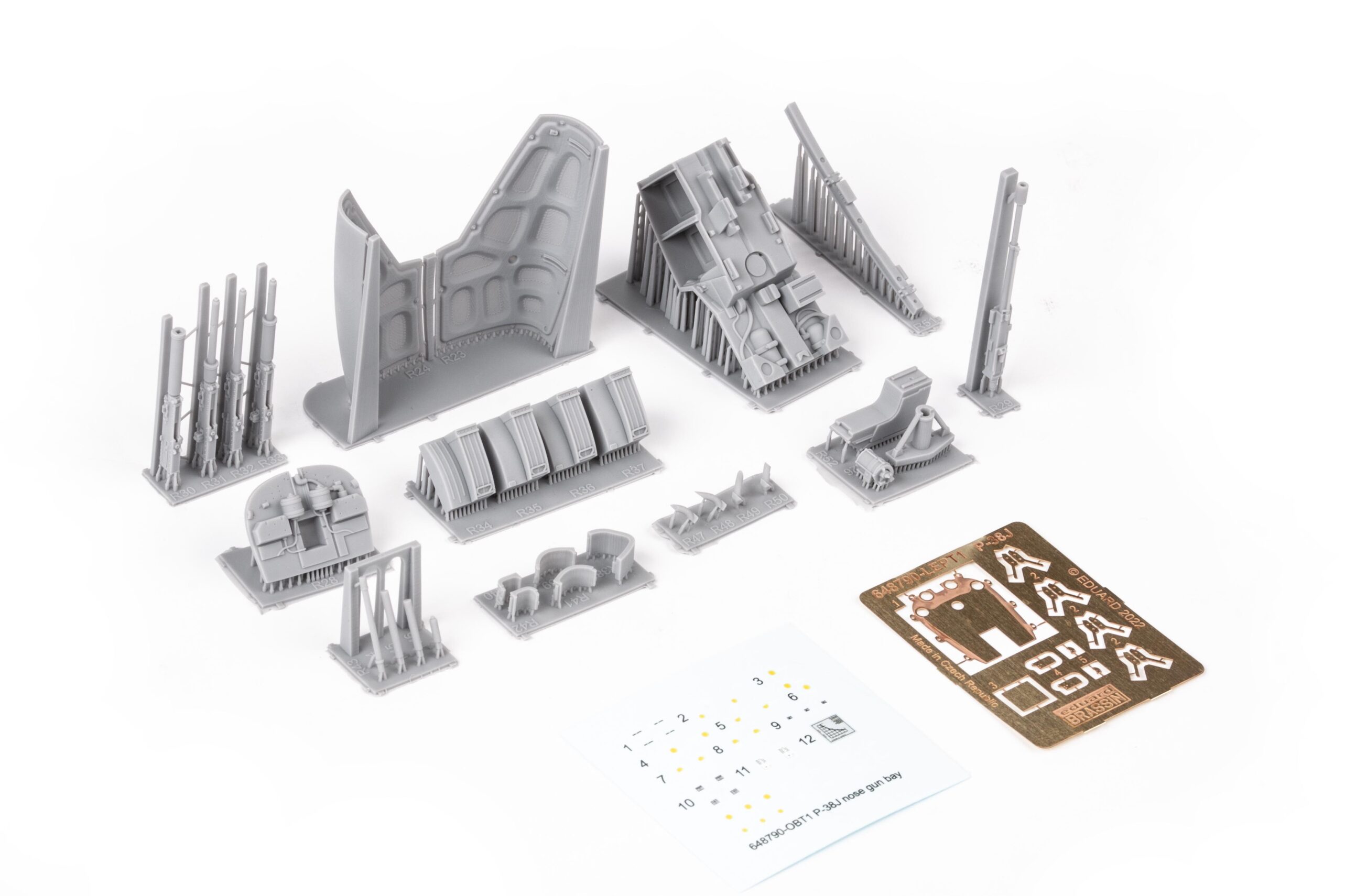 P-38J nose gun bay PRINT 1/48