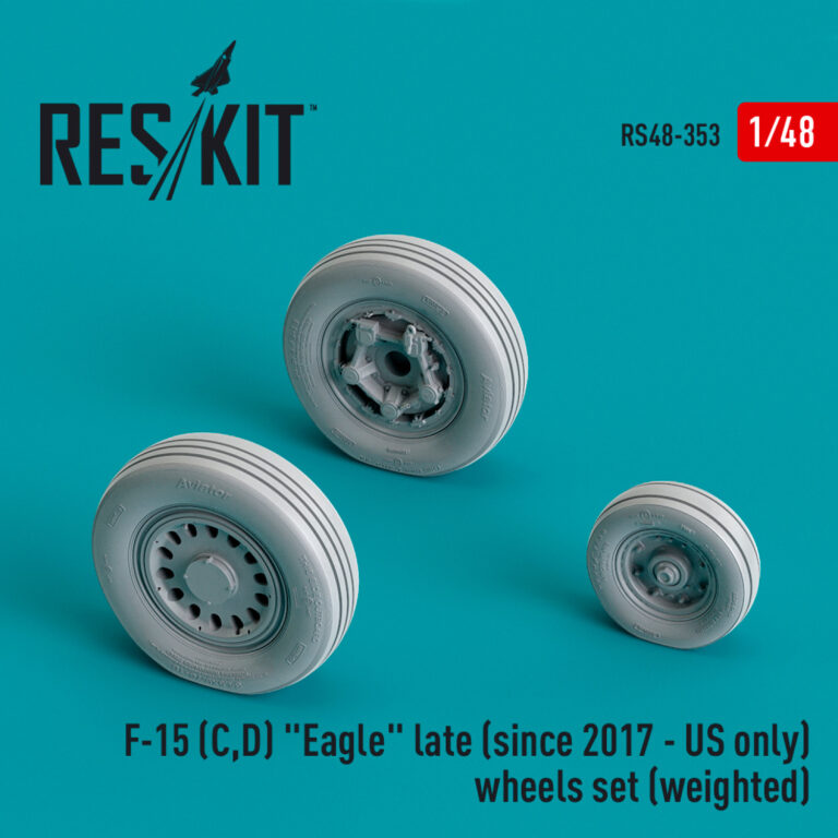F-15 (C,D) "EAGLE" LATE (SINCE 2017 - US ONLY) WHEELS SET (WEIGHTED) (RESIN & 3D PRINTED) (1/48)