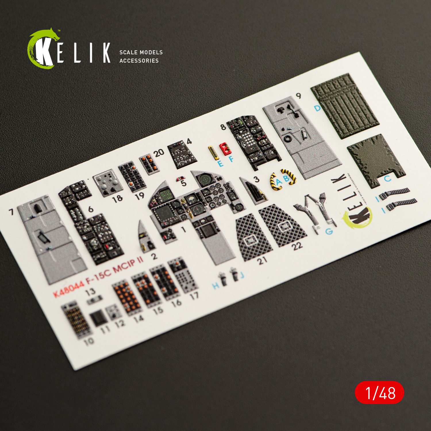 F-15C MSIP II "Eagle" interior 3D decals for GWH kit (1/48)