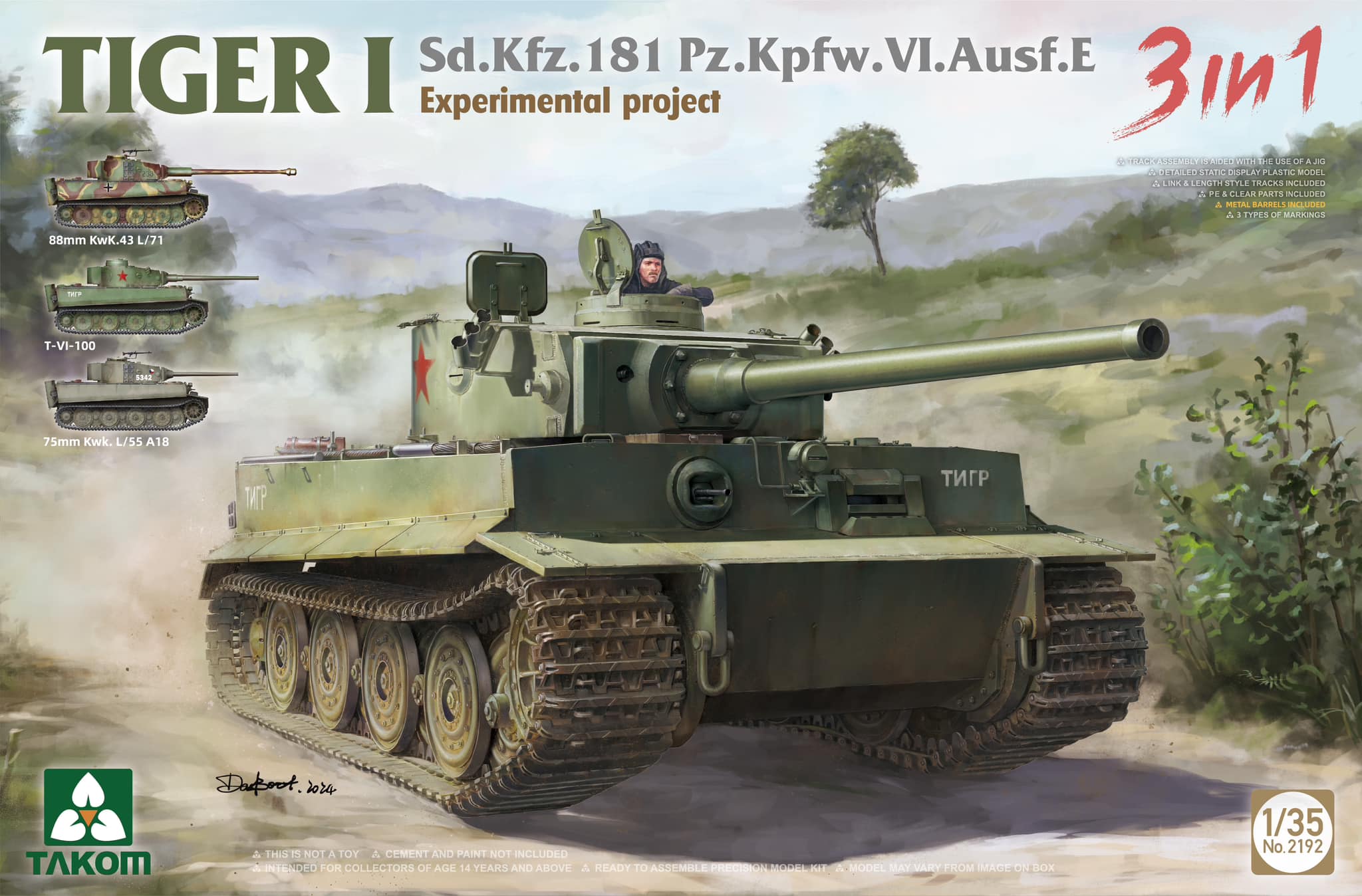 Sd.Kfz.181 Pz.Kfw.VI.Ausf.E Tiger I Experimental Project 3 in 1 1/35