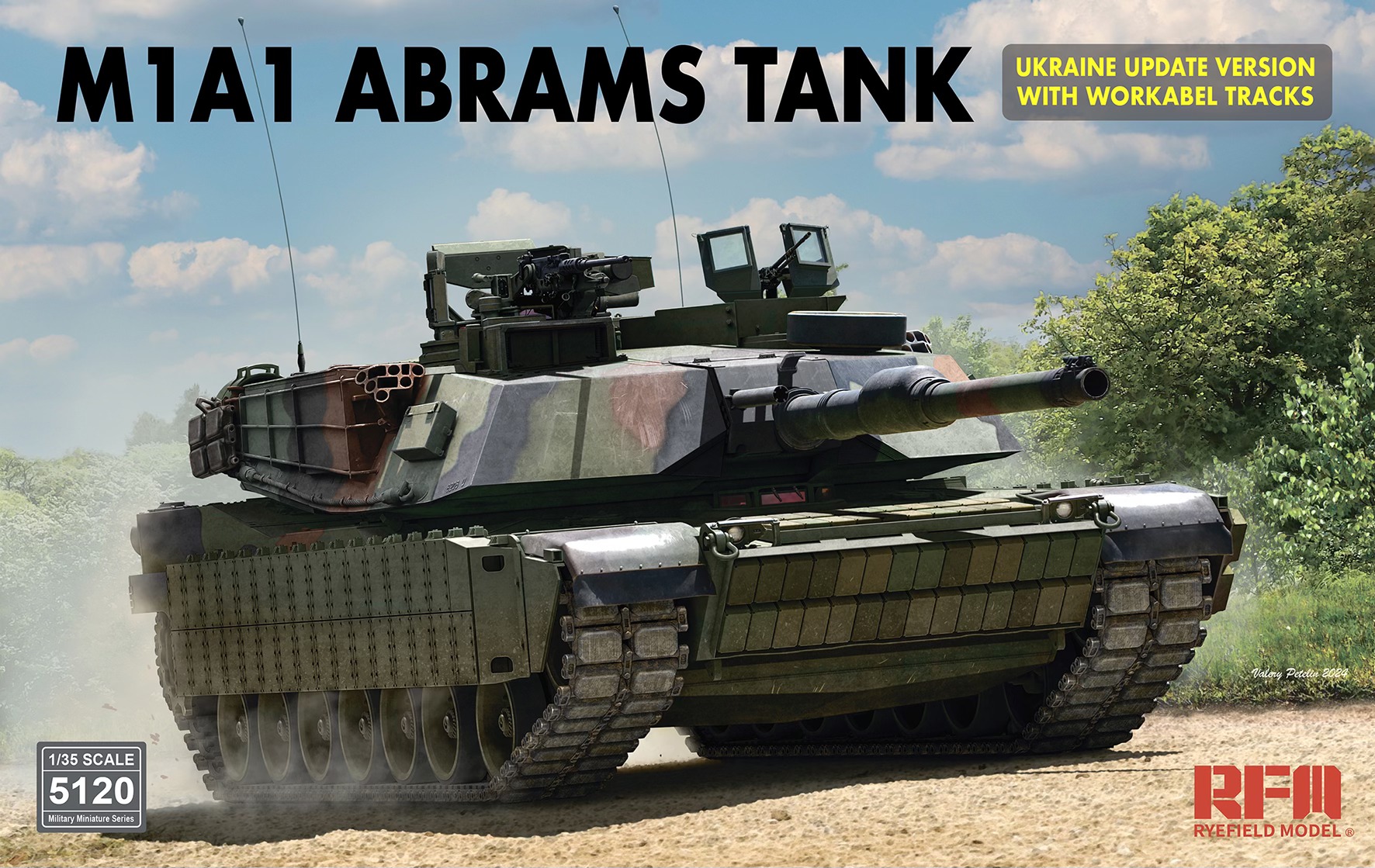 M1A1 Abrams Tank Ukraine Update Version with workabel tracks 1/35