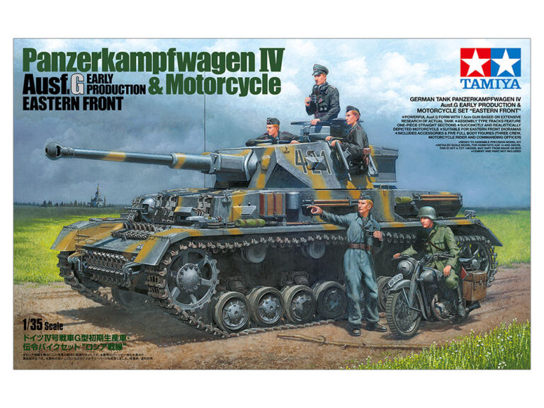 Panzerkampfwagen IV Ausf G. Early Production & Motorcycle Eastern Front 1/35
