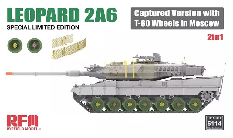 Leopard 2A6 Captured Version with T-80 Wheels in Moscow 1/35