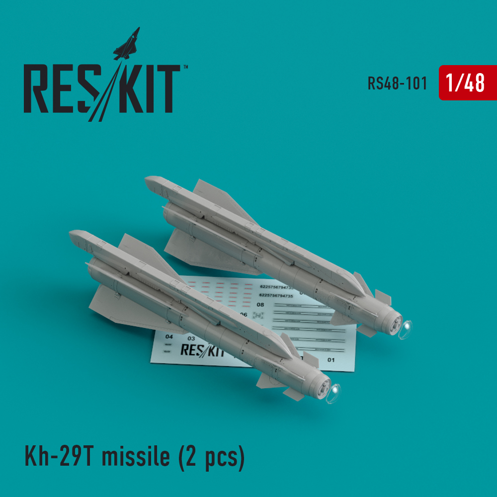 Kh-29T (AS-14B 'Kedge) missiles (2 pcs) (Su-17, Su-25,Su-24, Su-34, Su-30, Su-39, MiG-27, Yak-130, Mirage F.1) (1/48)