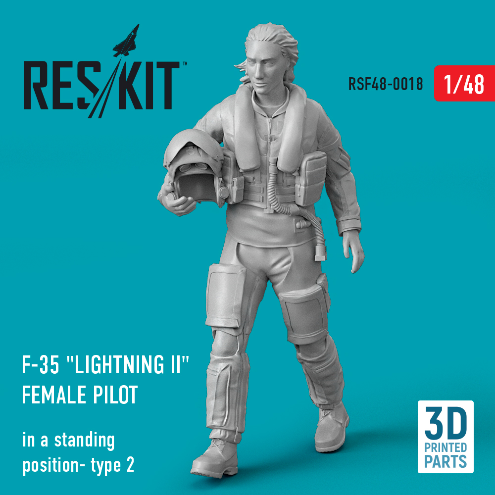 F-35 "Lightning II" female pilot (in a standing position- type 2) (3D Printed) (1/48)