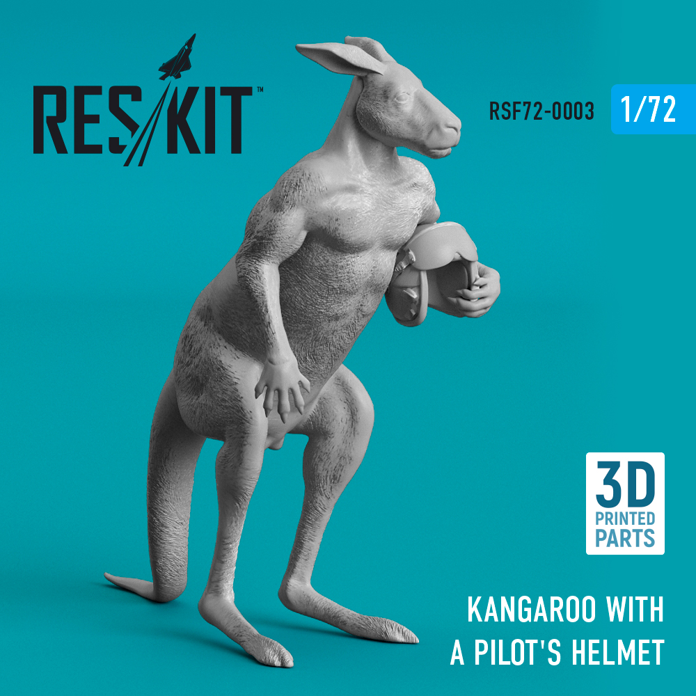 Kangaroo with a pilot's helmet (3D Printed) (1/72)