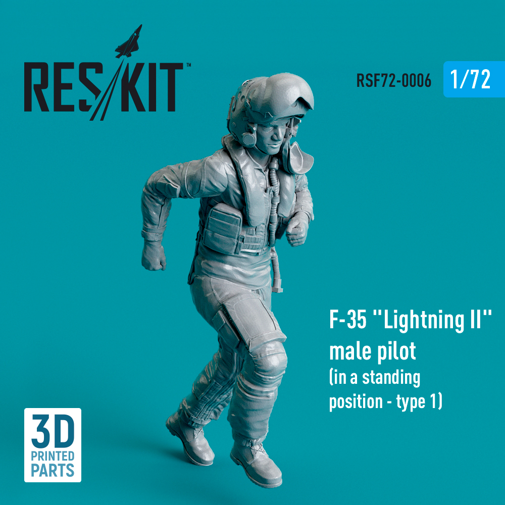 F-35 "Lightning II" male pilot (in a standing position - type 1) (3D Printed) (1/72)