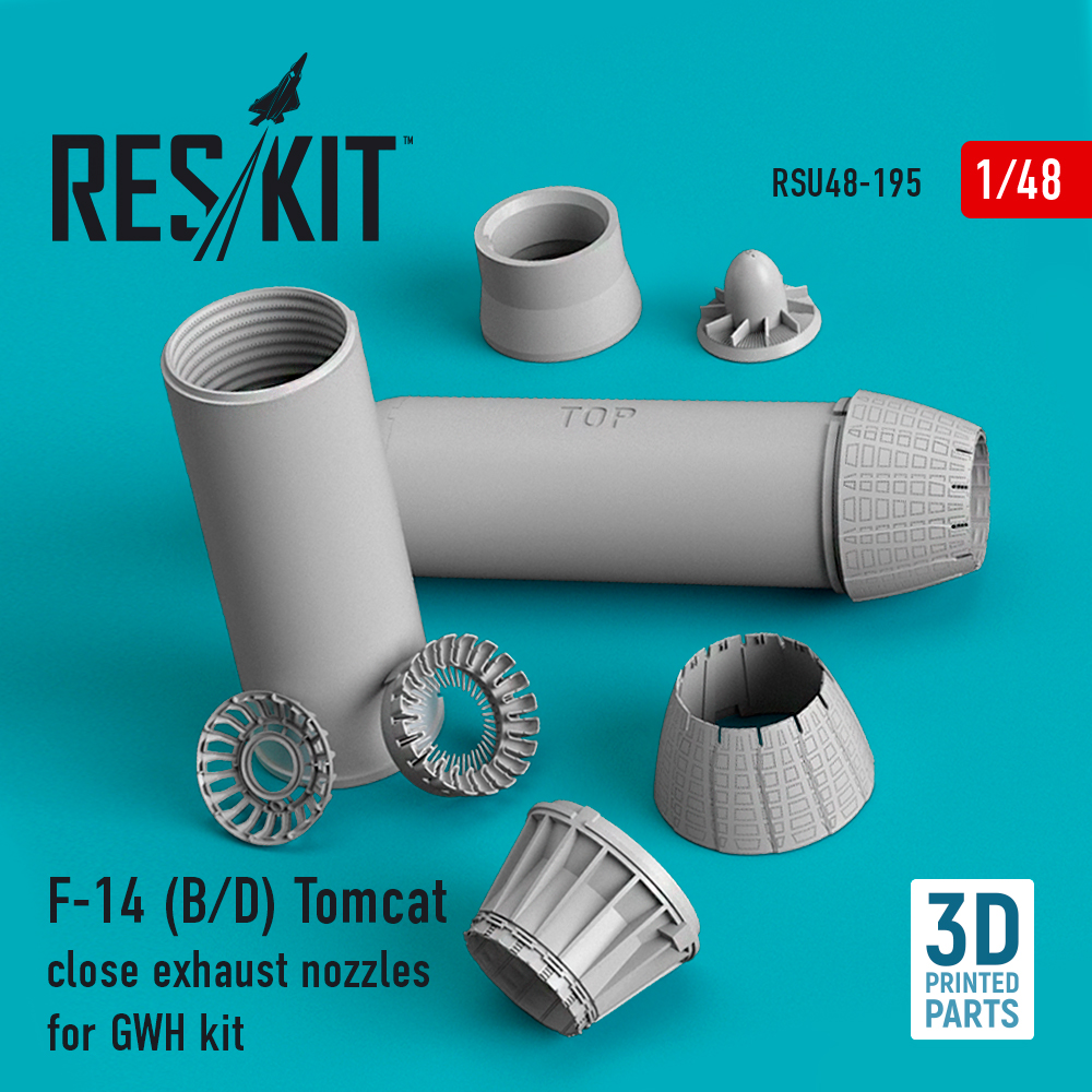 F-14 (B,D) "TOMCAT" Close exhaust nozzles for GWH kit (3D printing)