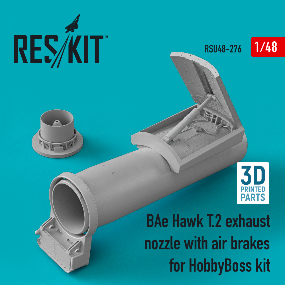 BAe Hawk T.2 exhaust nozzle with air brakes for HobbyBoss kit (3D Printed) (1/48)