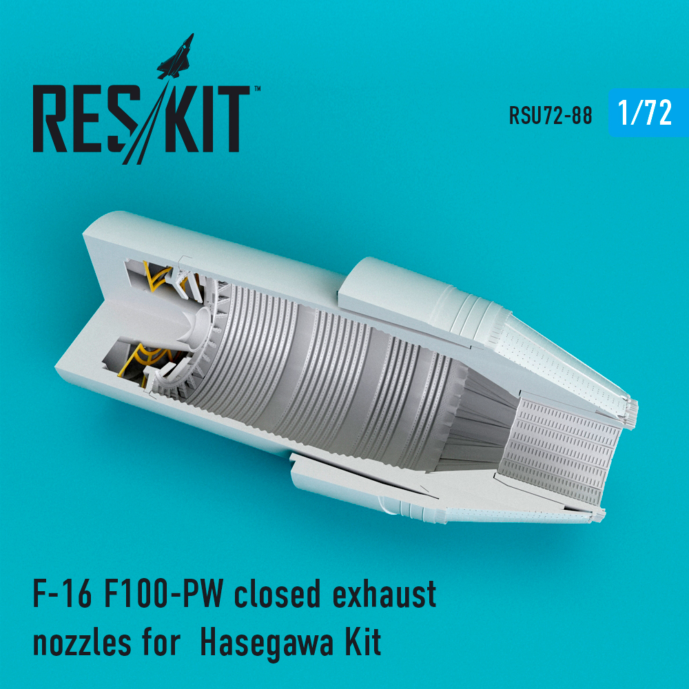 F-16 "Fighting Falcon" F100-PW closed exhaust nozzles for Hasegawa kit (1/72)