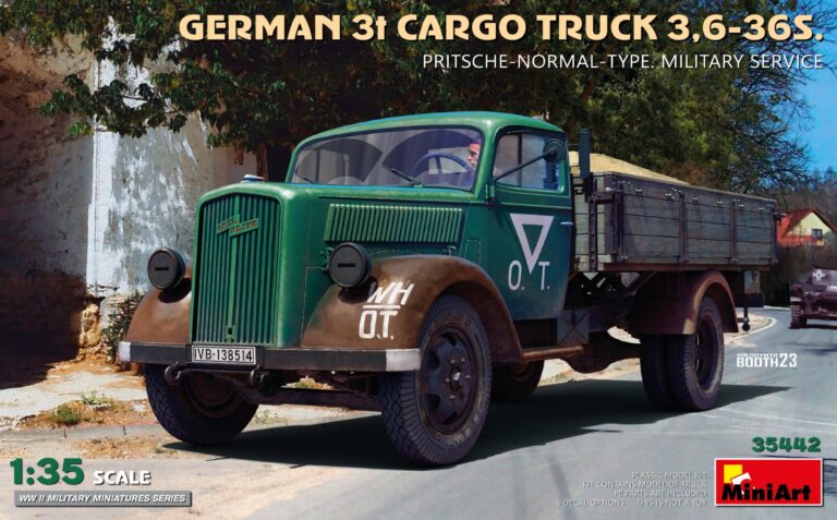 German 3t Cargo Truck 3,6-36S. Pritsche-Normal-Type. Military Service 1/35