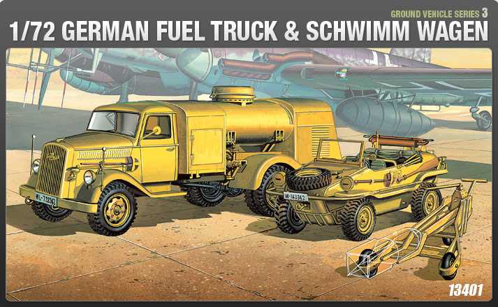 Ground Vehicle Series-3 German Fuel Truck & Schwimmwagen 1/72