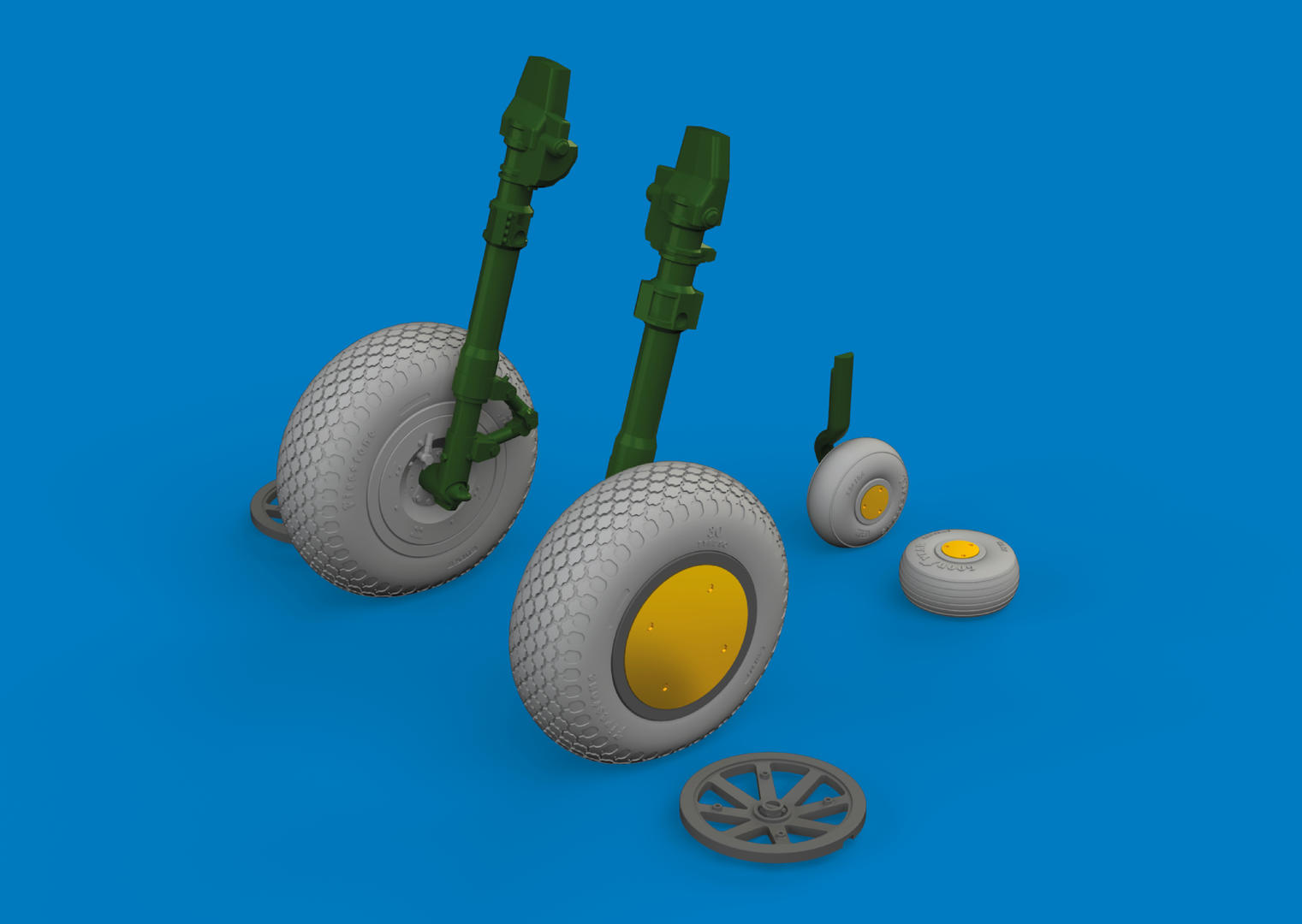 P-40E wheels cross tread 1/48
