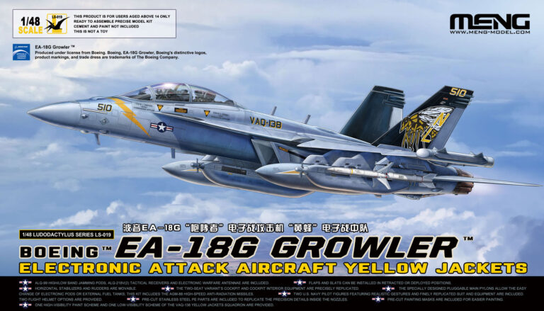 Boeing EA-18G Growler Electronic Attack Aircraft Yellow Jackets 1/48