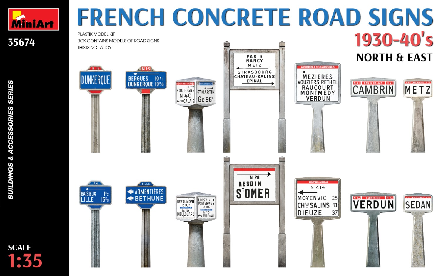 French Concrete Road Signs 1930-40's North & East 1/35