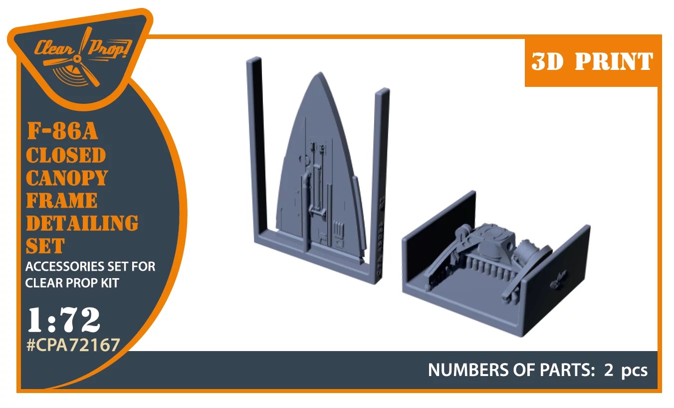 F-86A Closed canopy frame detailing set for CP kits 1/72