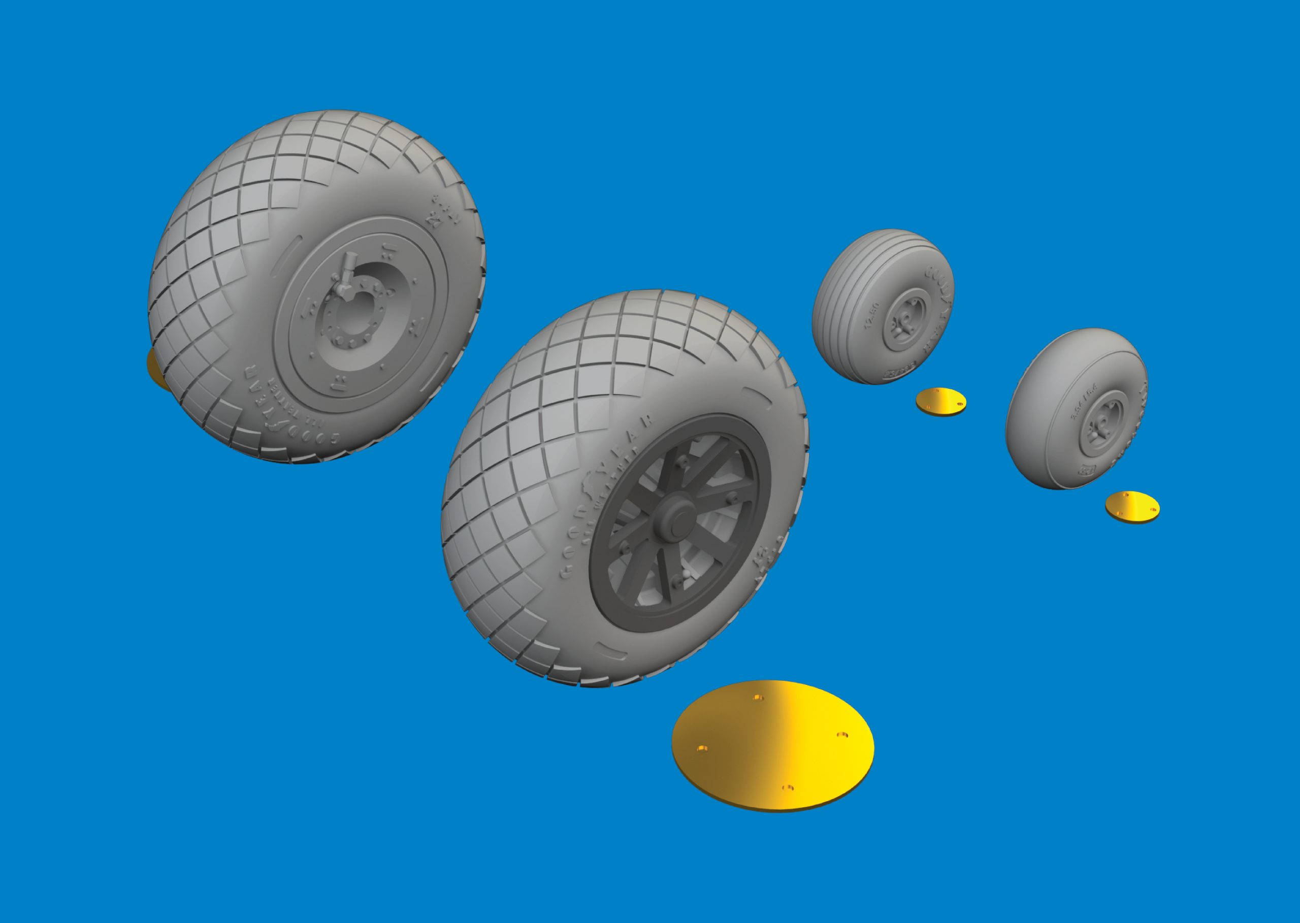 P-40N wheels diamond tread  EDUARD – Obrázok 2