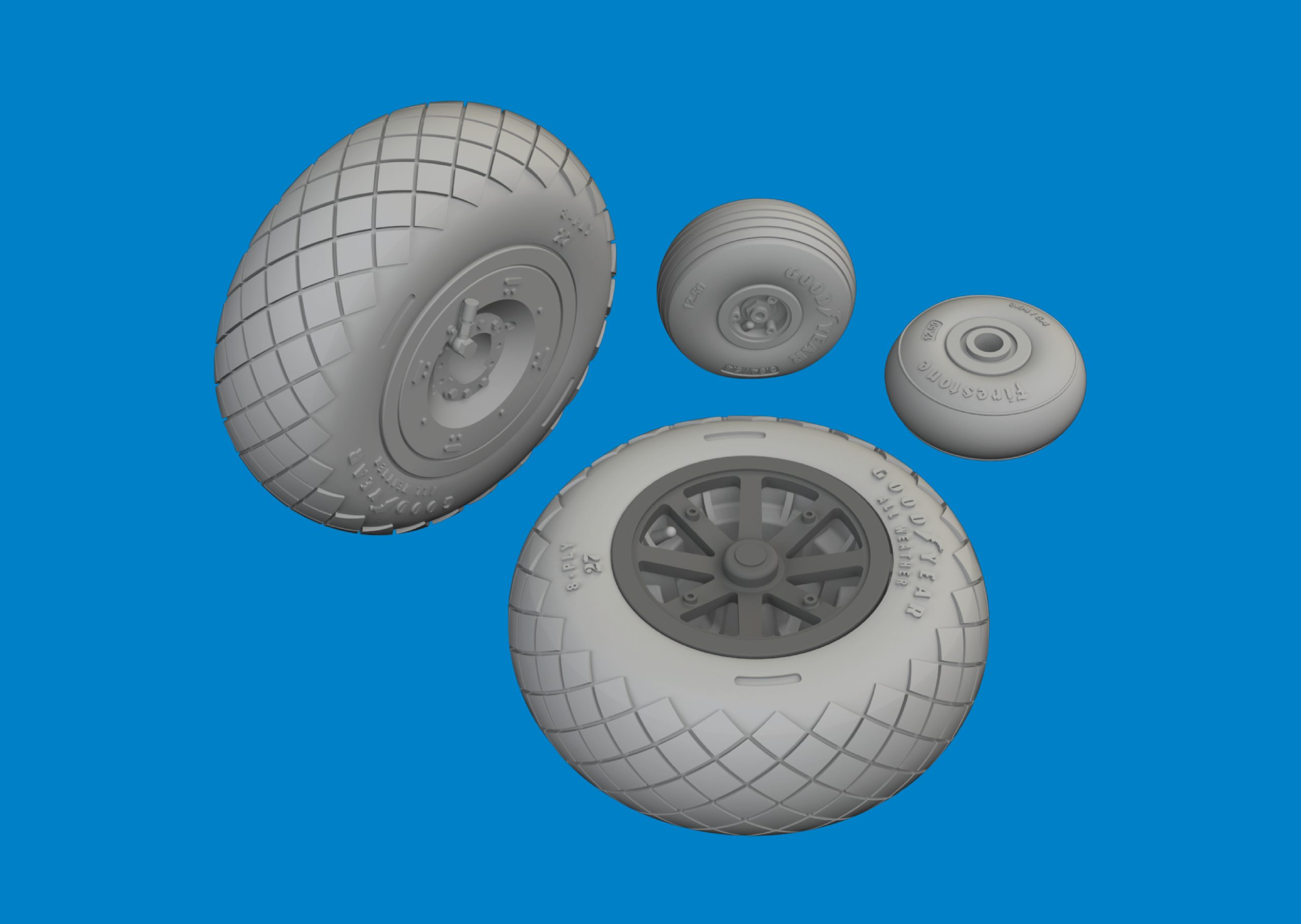 P-40N wheels diamond tread  EDUARD – Obrázok 3