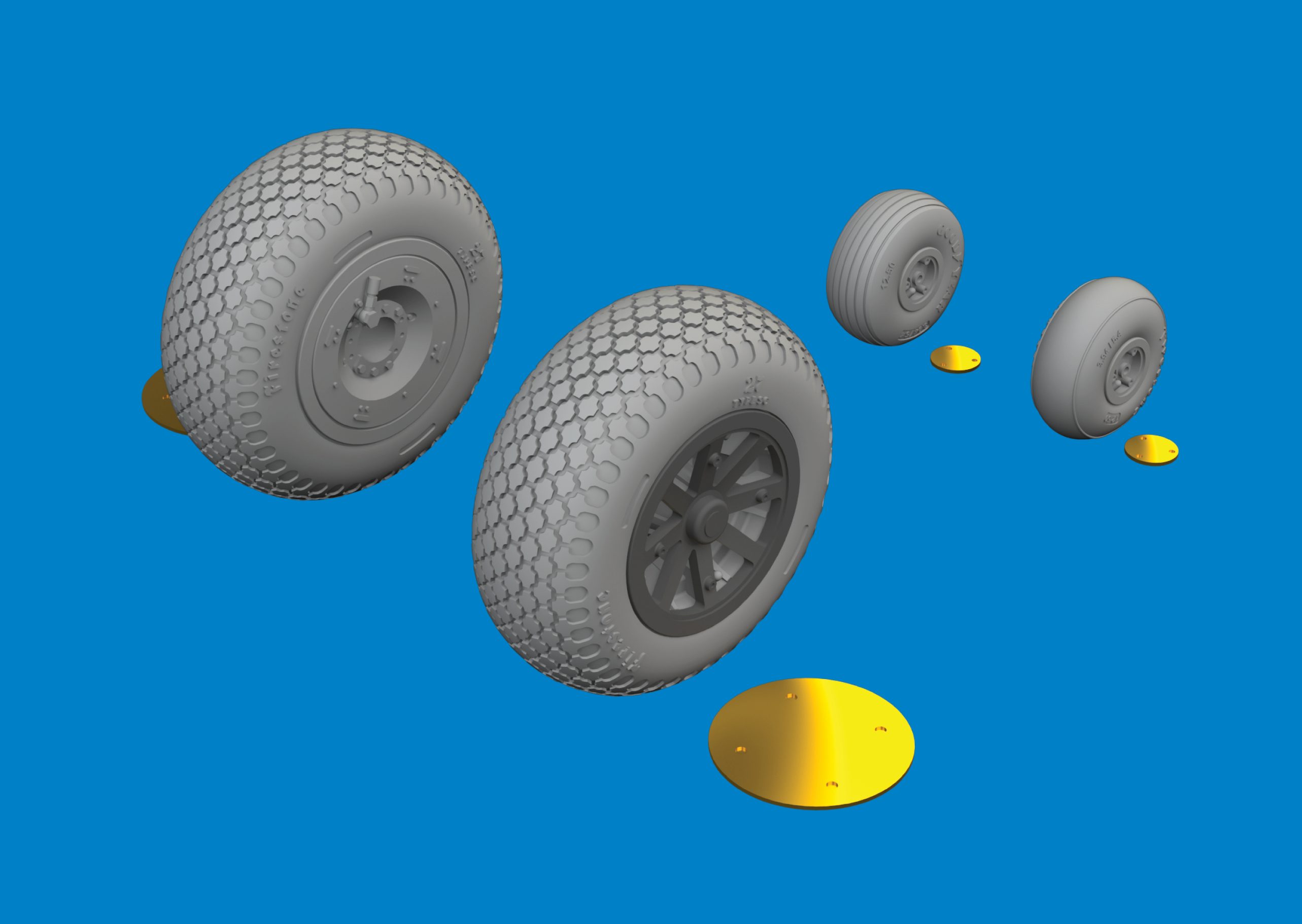 P-40N wheels cross tread EDUARD