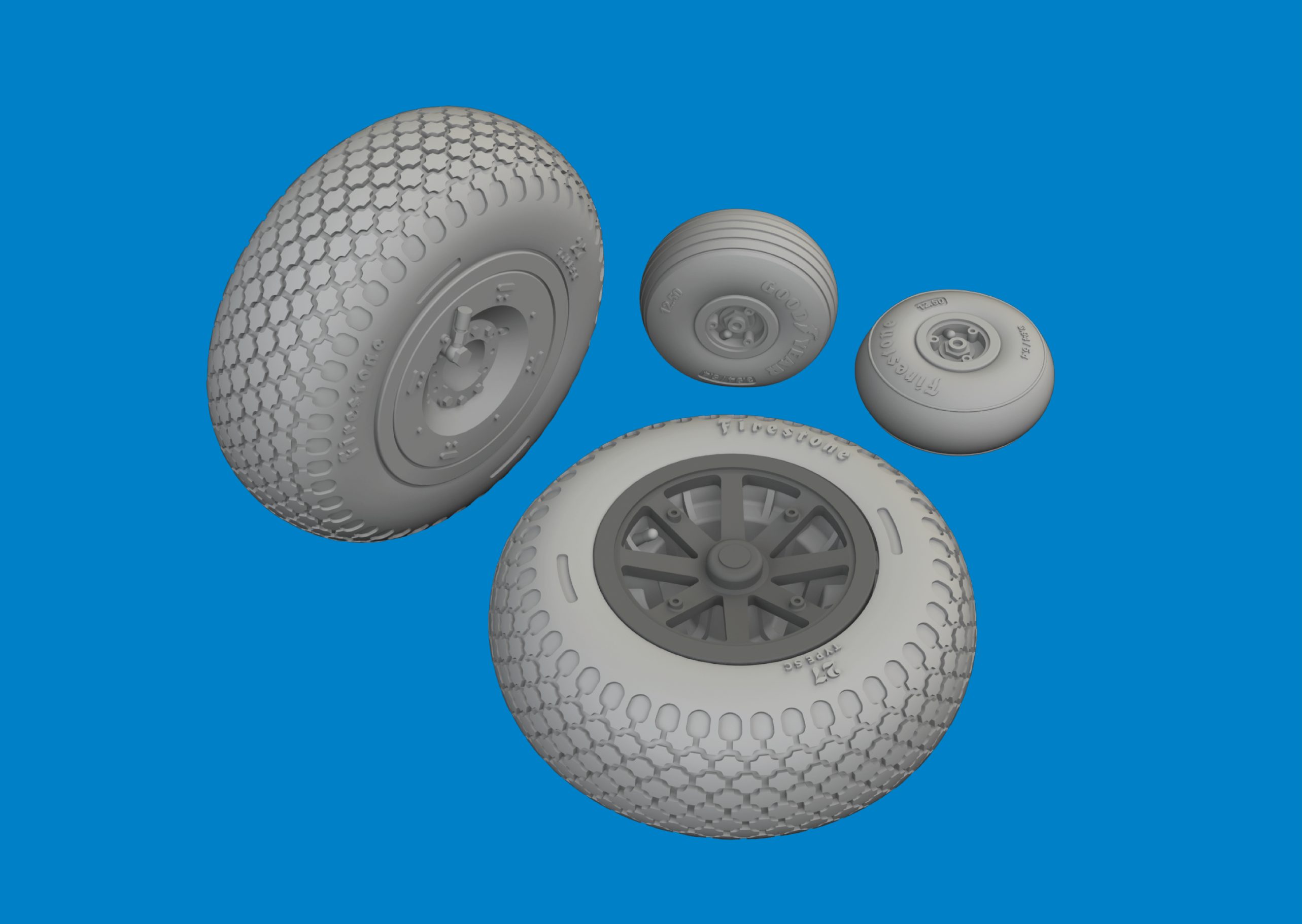 P-40N wheels cross tread EDUARD