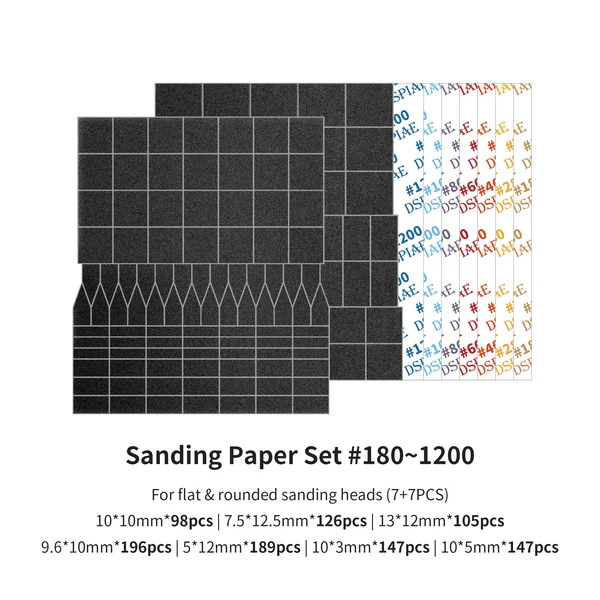 DSPIAE Sanding Paper Set 180-1200 Grit
