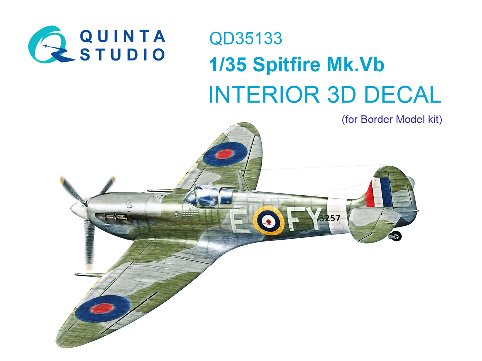 Spitfire Mk. Vb 3D-Printed & coloured Interior on decal paper (Border model) 1/35