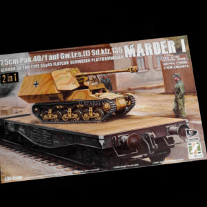 7.5cm PAK.40/1 auf. Gw.Lr.s.(f) Sd.Kfz.135 Marder I German 50 ton type SSy45 Flatcar Schwerer Platformwagen 1/35 - rozbalený - Image 1