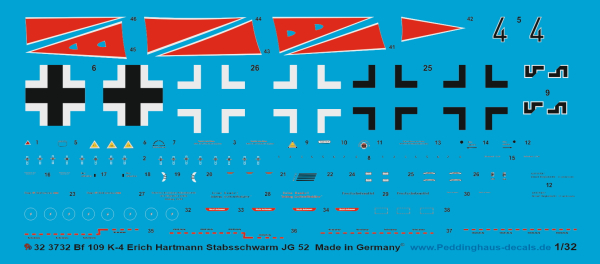 Bf 109 K-4 Erich Hartmann, Stabsschwarm JG 52 1944 1/32