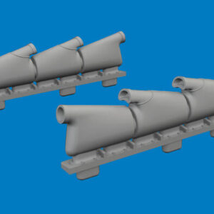 Spitfire Mk. V three-stacks exhaust rounded PRINT 1/72 – Obrázok 1