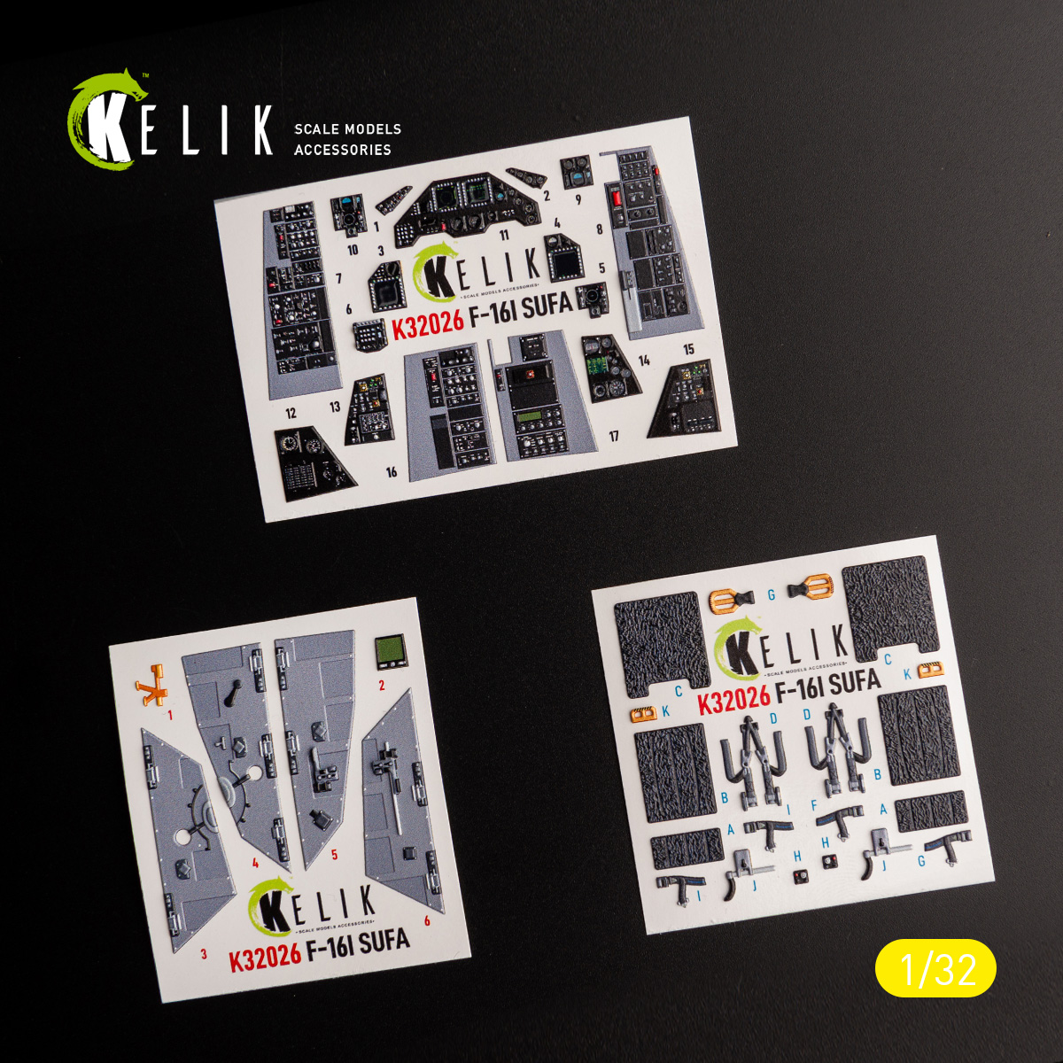 F-16I "Sufa" - interior 3D decals for Academy kit (1/32)