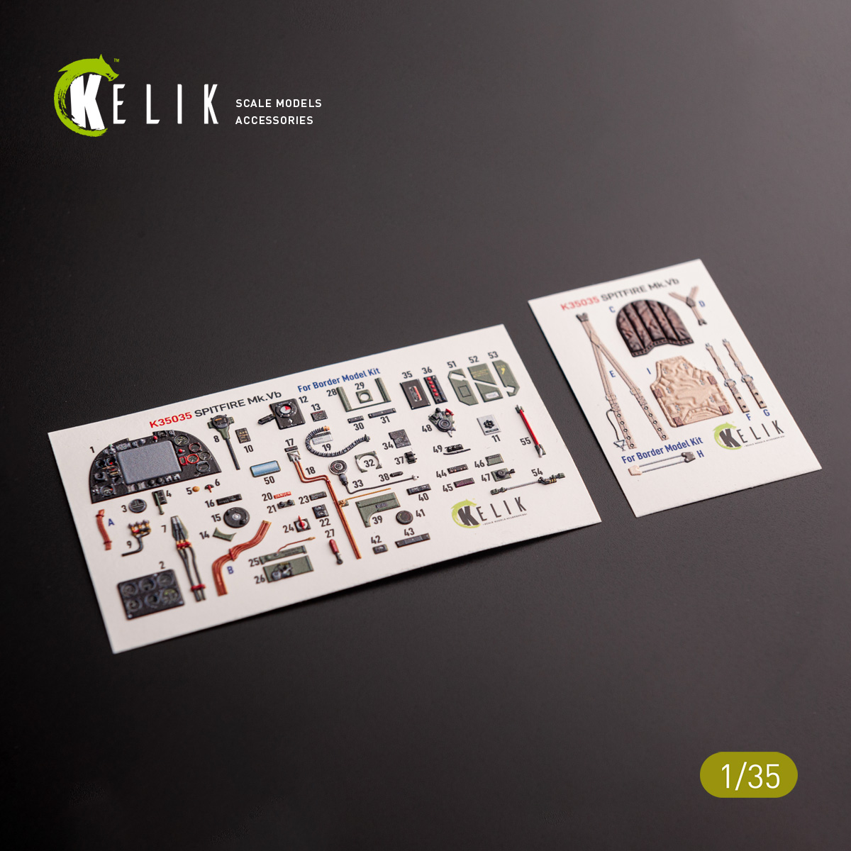 Spitfire Mk.VB - interior 3D decals for Border Models kit (1/35)