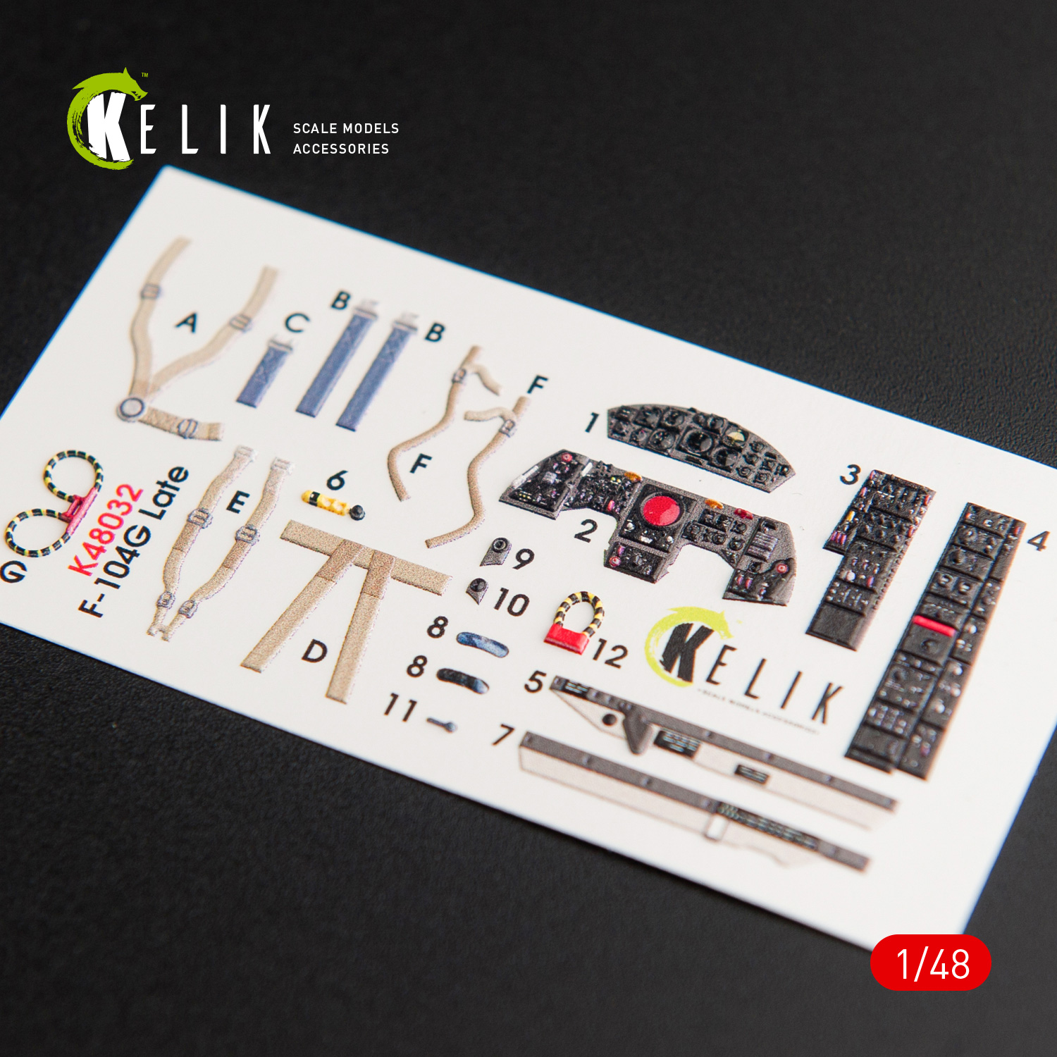 F-104G "Starfighter" late type interior 3D decals for Hasegawa kit (1/48)
