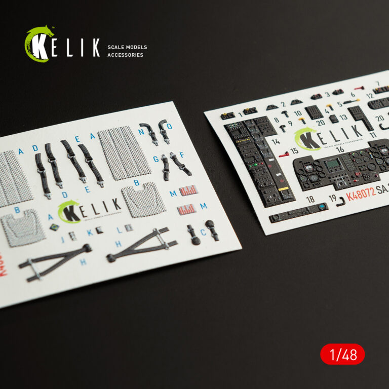 Dauphin II SA.365F / AS.565SA interior 3D decals for Kitty Hawk / Zimimodel kit (1/48)