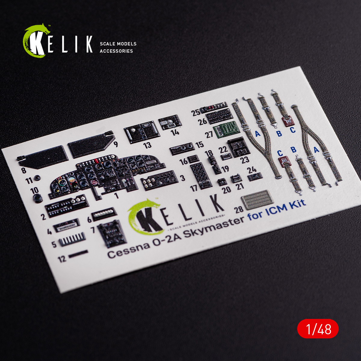 O-2A Skymaster interior 3D decals small version for ICM kit (1/48)