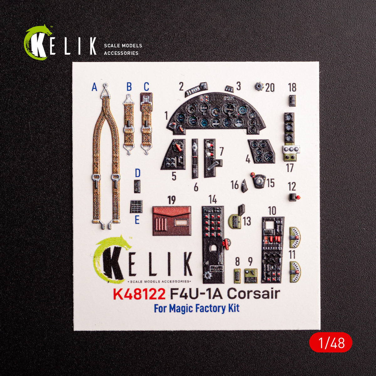 F4U-1A Corsair - interior 3D decals for Magic Factory kit (1/48)